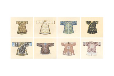 Lot 29 - A SET OF EIGHT CHINESE PAINTINGS OF ROBES