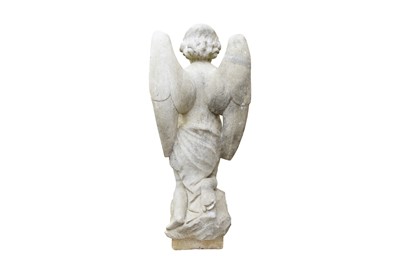 Lot 36 - A MARBLE FIGURE OF A KNEELING PUTTO