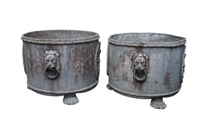 Lot 21 - A PAIR OF LEAD PLANTERS