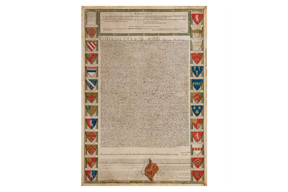 Lot 77 - Magna Carta.   This Plate being a correct Copy of King John's Great Charter…,[1733]