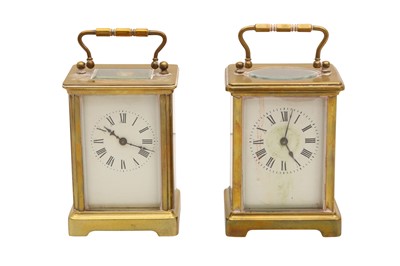 Lot 153 - TWO BRASS CARRIAGE CLOCKS