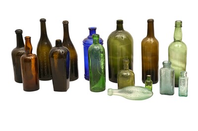 Lot 174 - A COLLECTION OF GLASS BOTTLES, 18TH CENTURY AND LATER