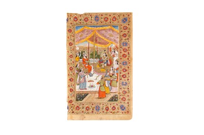 Lot 186 - A LOOSE ILLUSTRATED FOLIO WITH THE QUEEN OF SHEBA AND KING SOLOMON IN CONVERSATION