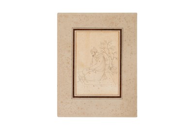 Lot 237 - A SAFAVID REVIVAL ARCHAISTIC PORTRAIT OF A LEARNED MAN