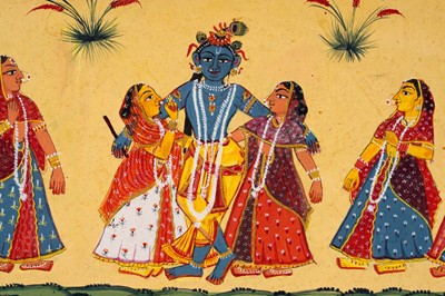Lot 247 - TWO INDIAN ILLUSTRATED FOLIOS FROM A PROVINCIAL BHAGAVATA PURANA SERIES