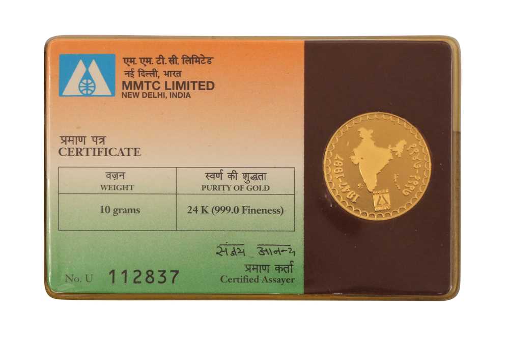 Lot 128 - A 24CT GOLD INDIAN COIN