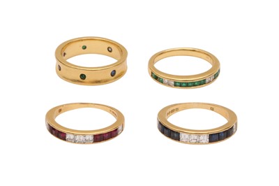 Lot 62 - A GROUP OF GOLD, DIAMOND AND GEM-SET RINGS