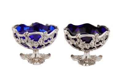 Lot 353 - A pair of Victorian sterling silver salts, London 1844 by Joseph Angell I and Joseph Angell II