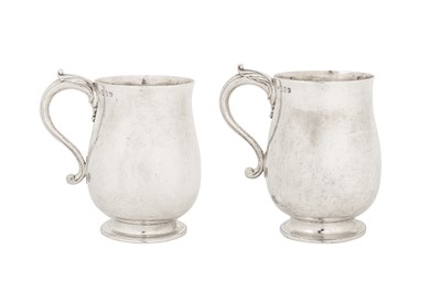 Lot 398 - A pair of George III Irish sterling silver pint mugs, Dublin 1803 by John Stoyte