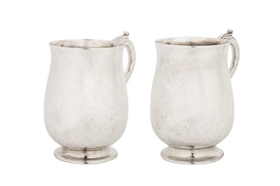 Lot 398 - A pair of George III Irish sterling silver pint mugs, Dublin 1803 by John Stoyte