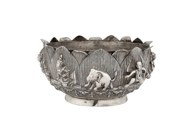 Lot 113 - An early 20th century Burmese unmarked silver sugar bowl, Mandalay circa 1920