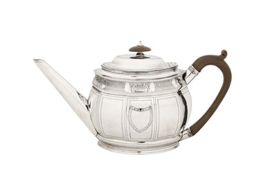 Lot 435 - A George III sterling silver teapot, London 1800 by Solomon Hougham