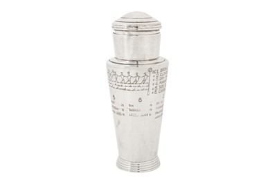 Lot 34 - A mid-20th century silver plated cocktail shaker, circa 1960