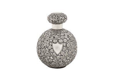 Lot 267 - An early 20th century Anglo – Indian unmarked silver scent bottle, Kashmir circa 1900