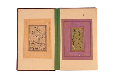 Lot 235 - AN INDIAN MURAQQA’ ALBUM WITH NASTA’LIQ CALLIGRAPHY