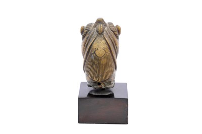 Lot 247 - A SINHA (LION) HEAD BRONZE FINIAL