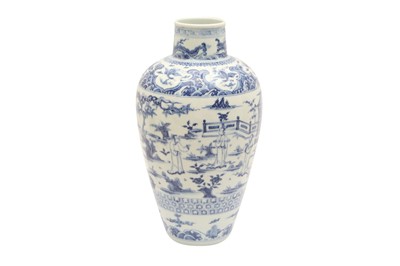 Lot 260 - A CHINESE BLUE AND WHITE 'FIGURATIVE' VASE