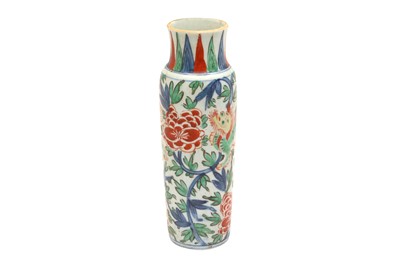Lot 268 - A CHINESE WUCAI SLEEVE VASE, 20TH CENTURY
