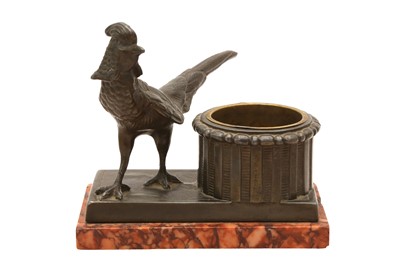 Lot 167 - A CONTINENTAL 19TH CENTURY STYLE BRONZED INKWELL