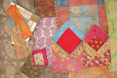 Lot 304 - THIRTEEN PERSIAN SILK COVERS AND FRAGMENTS
