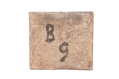 Lot 285 - A SAFAVID CUERDA SECA POTTERY TILE WITH A GOITERED GAZELLE