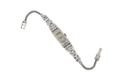 Lot 82 - AN ART DECO DIAMOND COCKTAIL WATCH