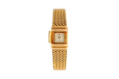 Lot 68 - A RARE 18K GOLD ROLEX BRACELET WATCH WITH CONCEALED DIAL