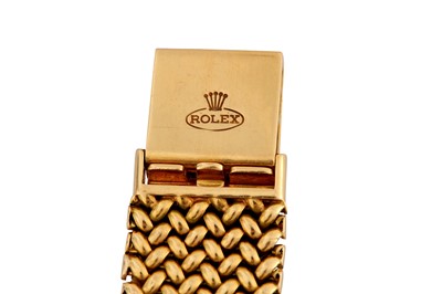 Lot 68 - A RARE 18K GOLD ROLEX BRACELET WATCH WITH CONCEALED DIAL