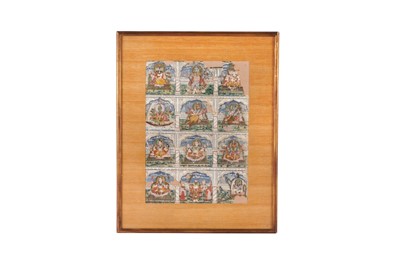 Lot 149 - A DEVOTIONAL PANEL OF THE TEN HINDU TANTRIC GODDESSES (MAHAVIDYA)