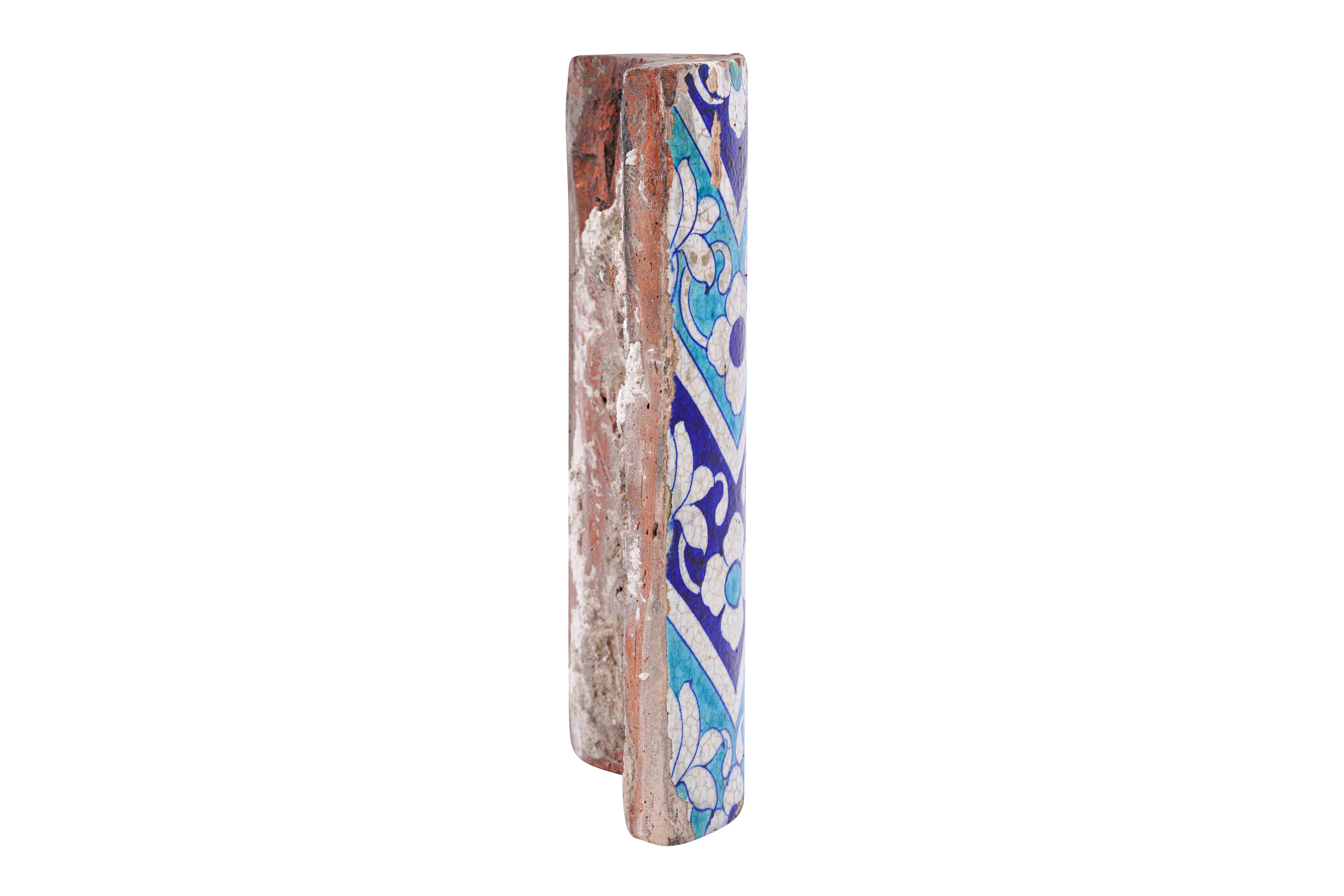 Lot 271 - A MULTAN COBALT BLUE AND TURQUOISE-PAINTED