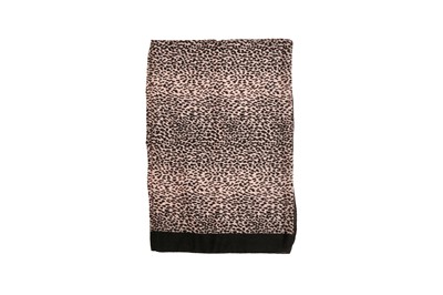 Lot 92 - Saint Laurent Pink Leopard Print Cashmere Shawl