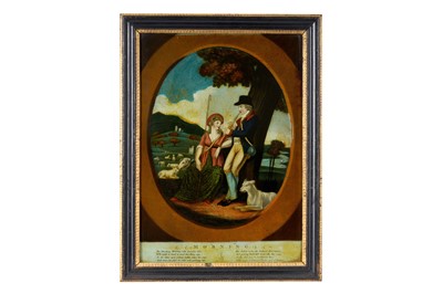 Lot 171 - A GROUP OF NINETEEN REVERSE-PAINTED PRINTS  ON GLASS PLUS A PAINTING ON GLASS