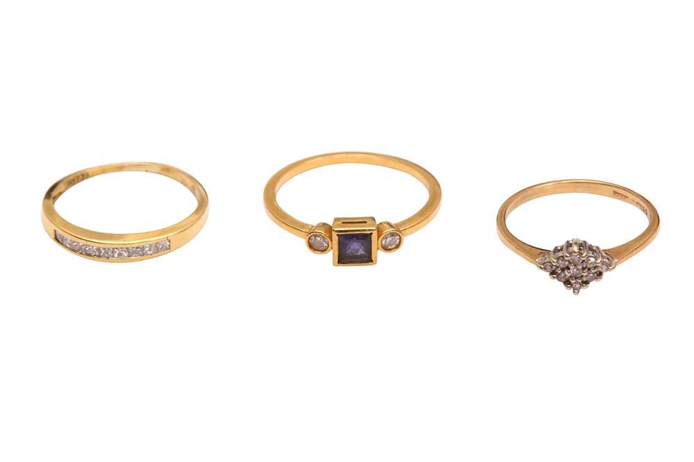 Lot 74 - THREE DIAMOND RINGS