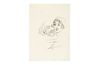 Lot 83 - TEN RARE AND UNSEEN PREPARATORY FIGURAL SKETCHES BY HOSSEIN BEHZAD FOR HIS PUPIL, TOWLIAT