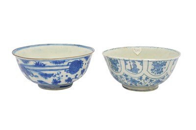 Lot 73 - TWO ASIAN-INSPIRED BLUE AND WHITE POTTERY BOWLS