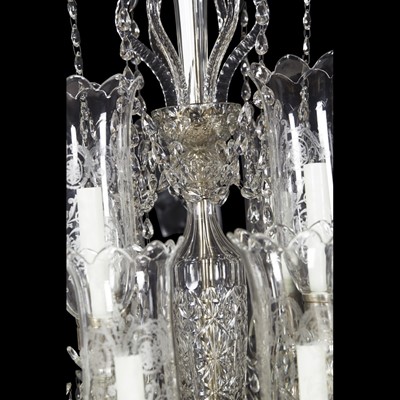 Lot 471 - BACCARAT EIGHTEEN-LIGHT GLASS CHANDELIER, EARLY 20TH CENTURY