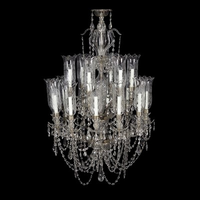 Lot 471 - BACCARAT EIGHTEEN-LIGHT GLASS CHANDELIER, EARLY 20TH CENTURY