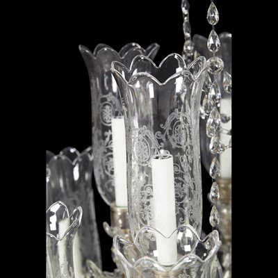 Lot 471 - BACCARAT EIGHTEEN-LIGHT GLASS CHANDELIER, EARLY 20TH CENTURY