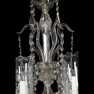 Lot 471 - BACCARAT EIGHTEEN-LIGHT GLASS CHANDELIER, EARLY 20TH CENTURY