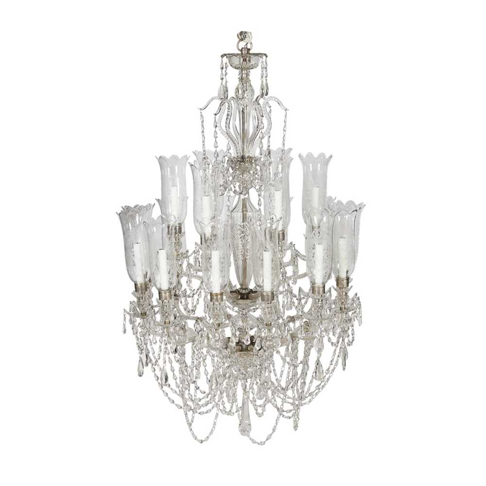 Lot 471 - BACCARAT EIGHTEEN-LIGHT GLASS CHANDELIER, EARLY 20TH CENTURY