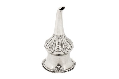 Lot 390 - A George IV sterling silver wine funnel, London 1823 by Charles Fox