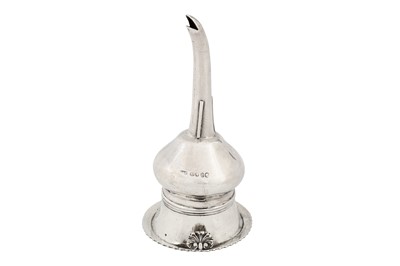 Lot 382 - A Victorian sterling silver wine funnel, London 1845 by John Edward Terry