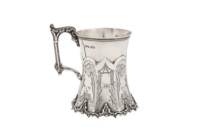 Lot 354 - A Victorian sterling silver christening mug, London 1850 by Samuel Hayne and Dudley Cater