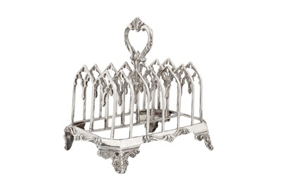 Lot 265 - A Victorian sterling silver seven bar toast rack, London 1846 by John Evans