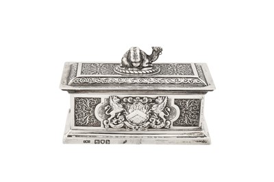 Lot 40 - A Victorian sterling silver commemorative box, London 1897 by John Marshall Spink (Spink and Son)