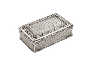 Lot 72 - A Victorian sterling silver snuff box, London 1846 by Edward Edwards II