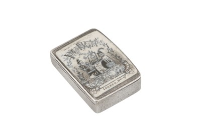 Lot 33 - A Victorian sterling silver and enamel novelty vesta case, London 1887 by John Aldwinckle and Thomas Slater