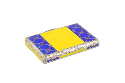Lot 25 - An early 20th century German sterling silver and enamel cigarette case, probably Pforzheim with import marks for Glasgow 1926 by Robert Stewart