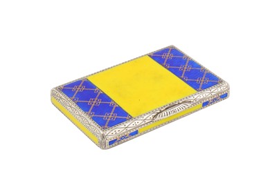 Lot 25 - An early 20th century German sterling silver and enamel cigarette case, probably Pforzheim with import marks for Glasgow 1926 by Robert Stewart