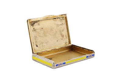 Lot 25 - An early 20th century German sterling silver and enamel cigarette case, probably Pforzheim with import marks for Glasgow 1926 by Robert Stewart